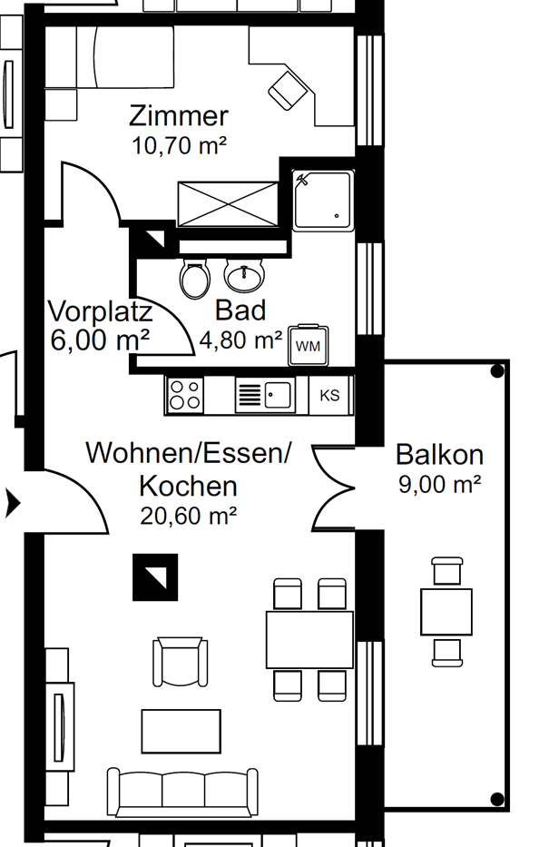 2 ½ rooms apartment, photo 9 of 10