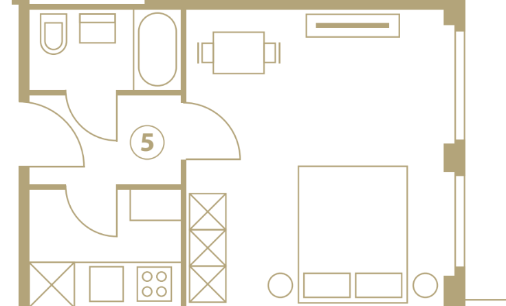 1 ½ rooms furnished flat