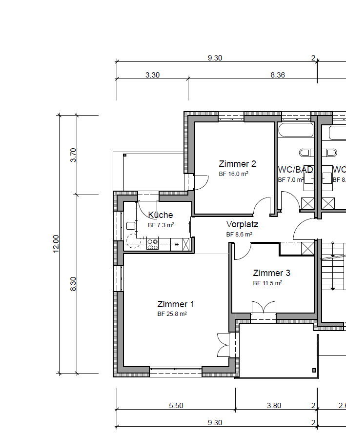 Appartement de 3 ½ pièces