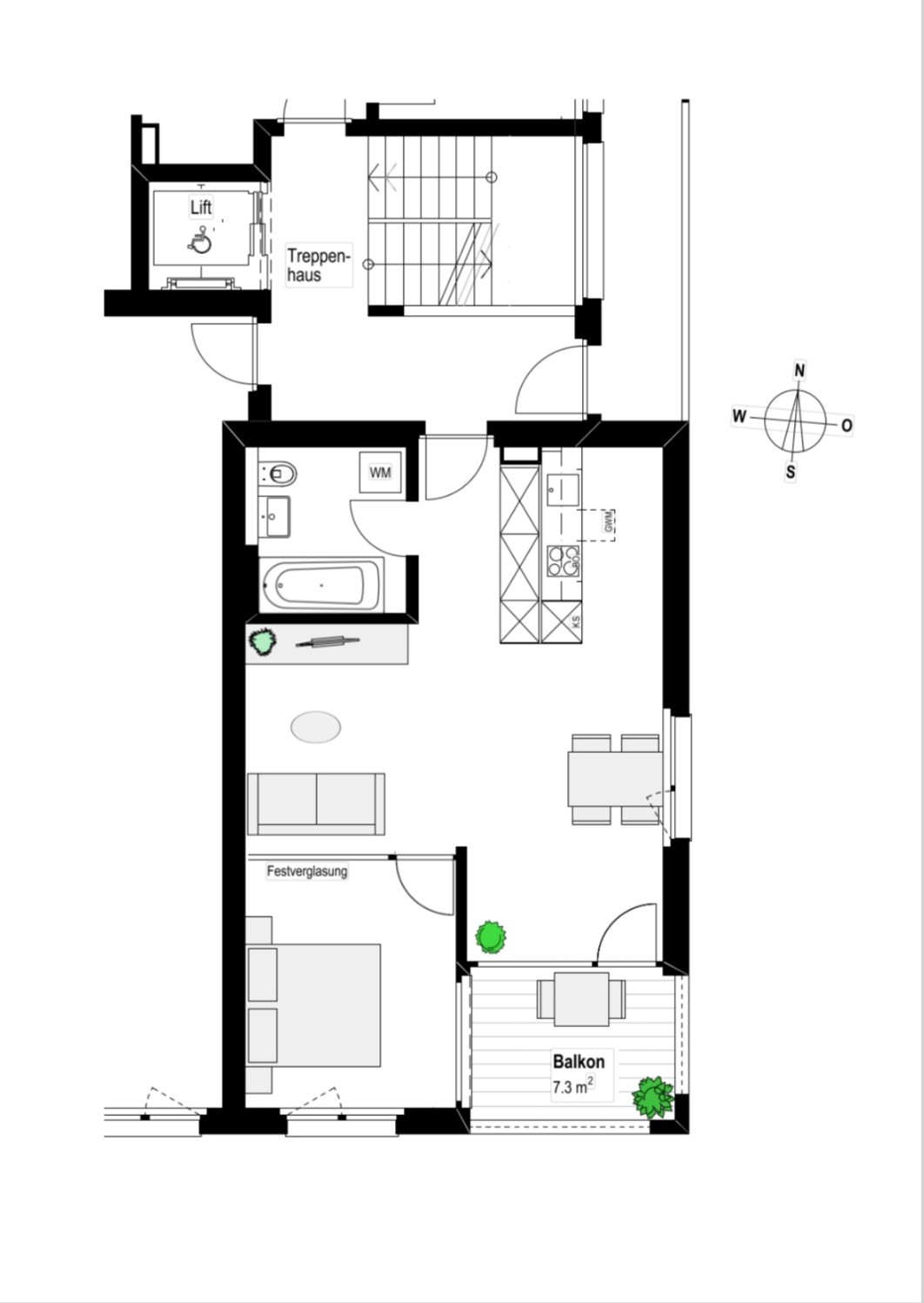 Appartement de 1 ½ pièces
