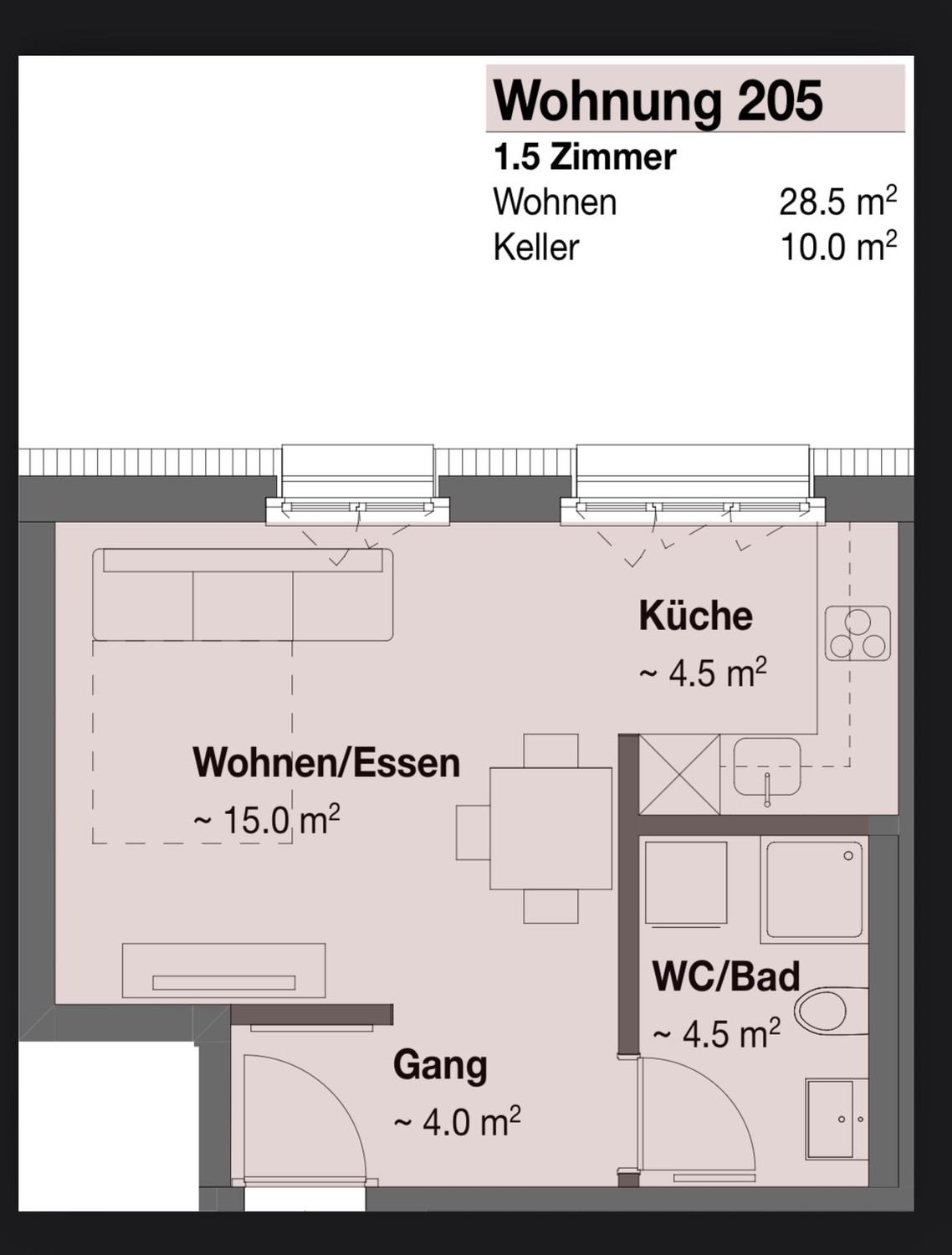 Appartement de 2 ½ pièces