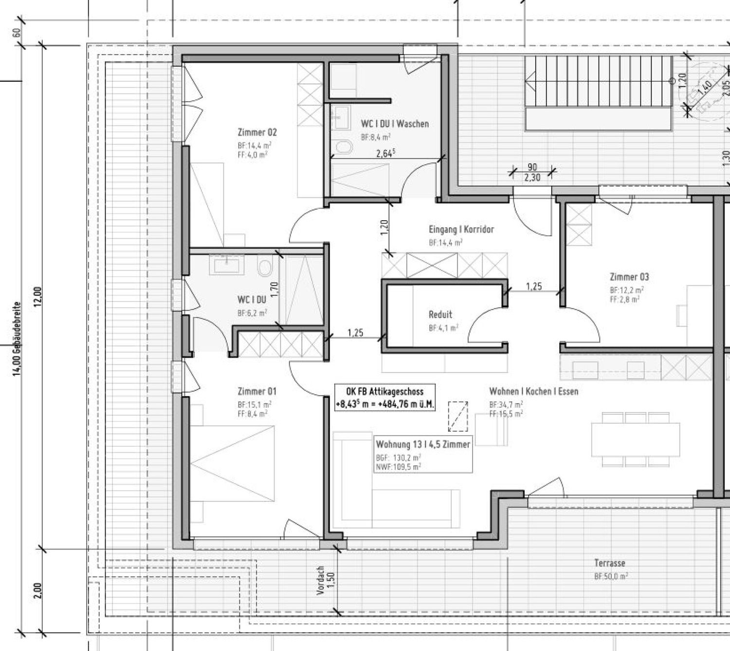 Appartement en attique de 4 ½ pièces