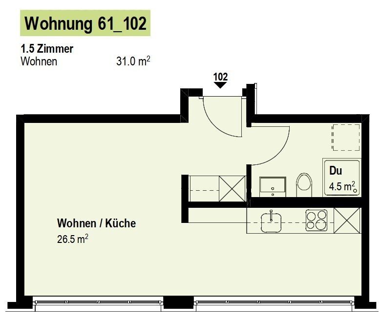 1 ½ rooms apartment, photo 4 of 6
