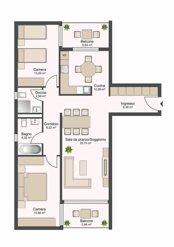 Appartement de 3 ½ pièces