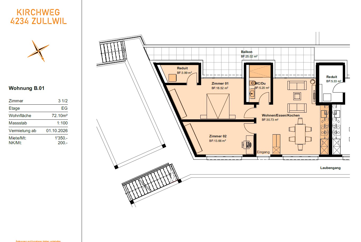 3 ½ rooms apartment