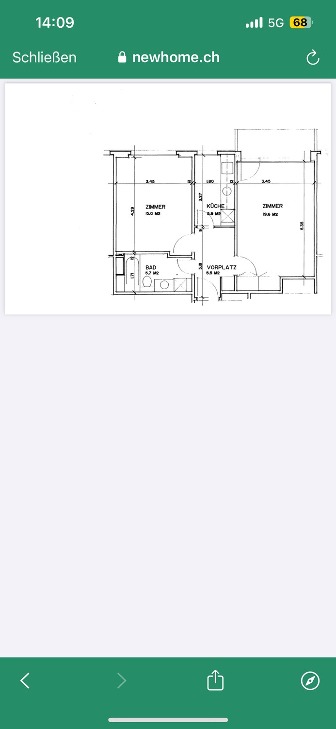 2 pièces appartement