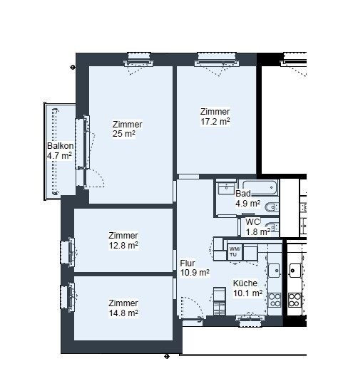 4 rooms apartment