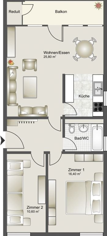 3 ½ rooms apartment, photo 2 of 9
