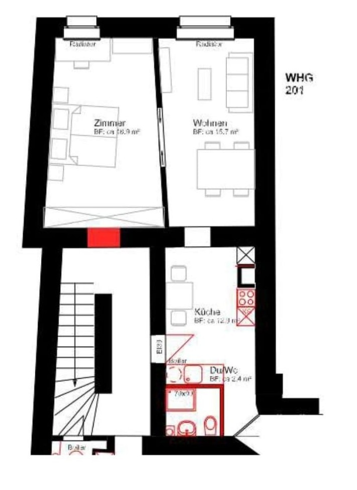 2 ½ rooms apartment