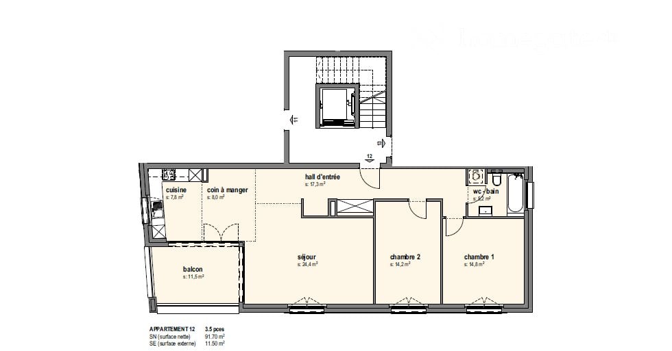 2 ½ rooms apartment