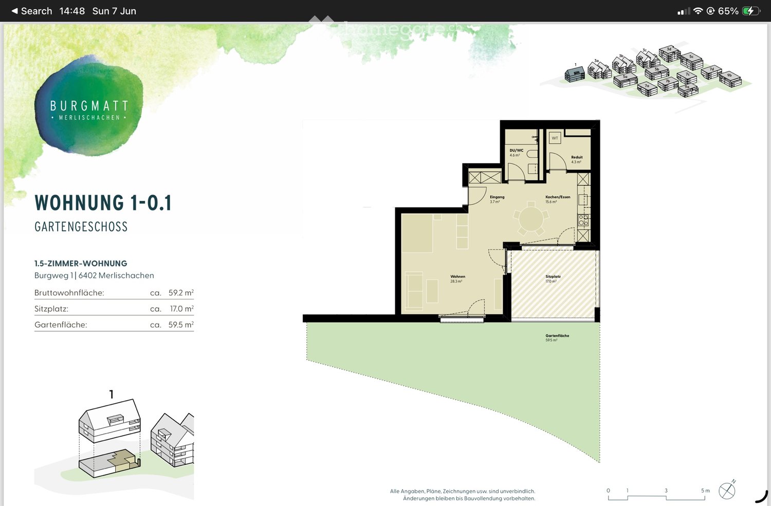 1 ½ rooms apartment