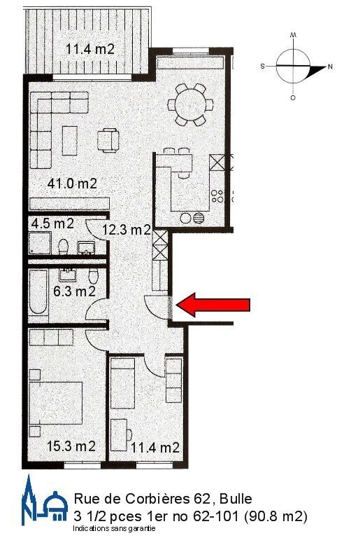 3 ½ rooms apartment