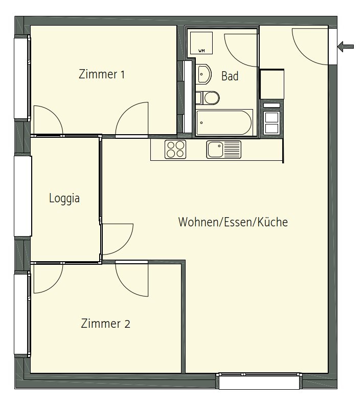 Appartement de 2 ½ pièces