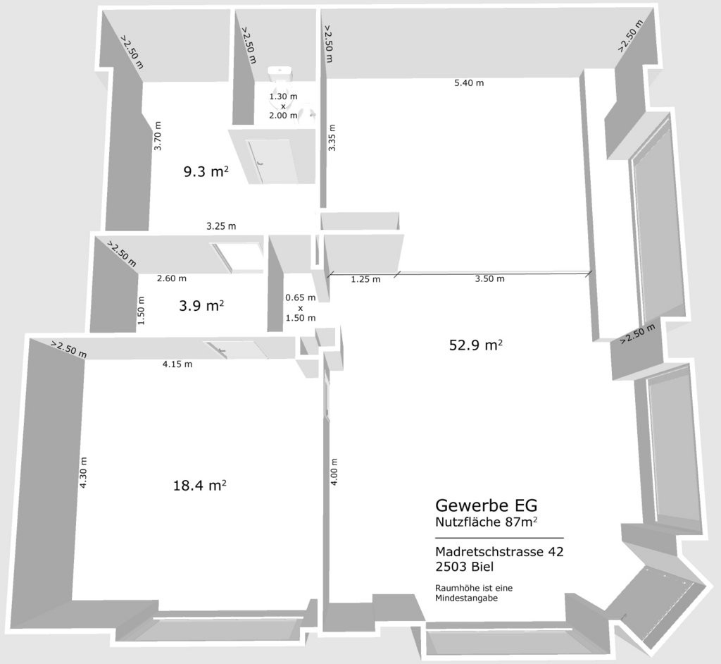 negozio di 87m²