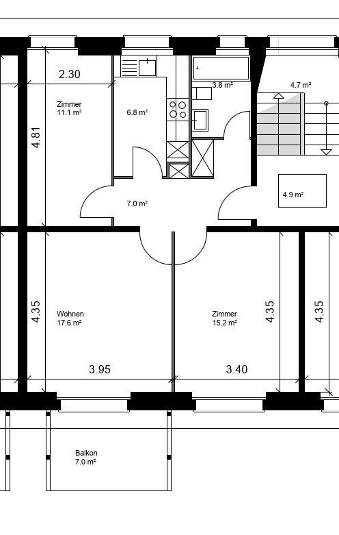 3 rooms apartment