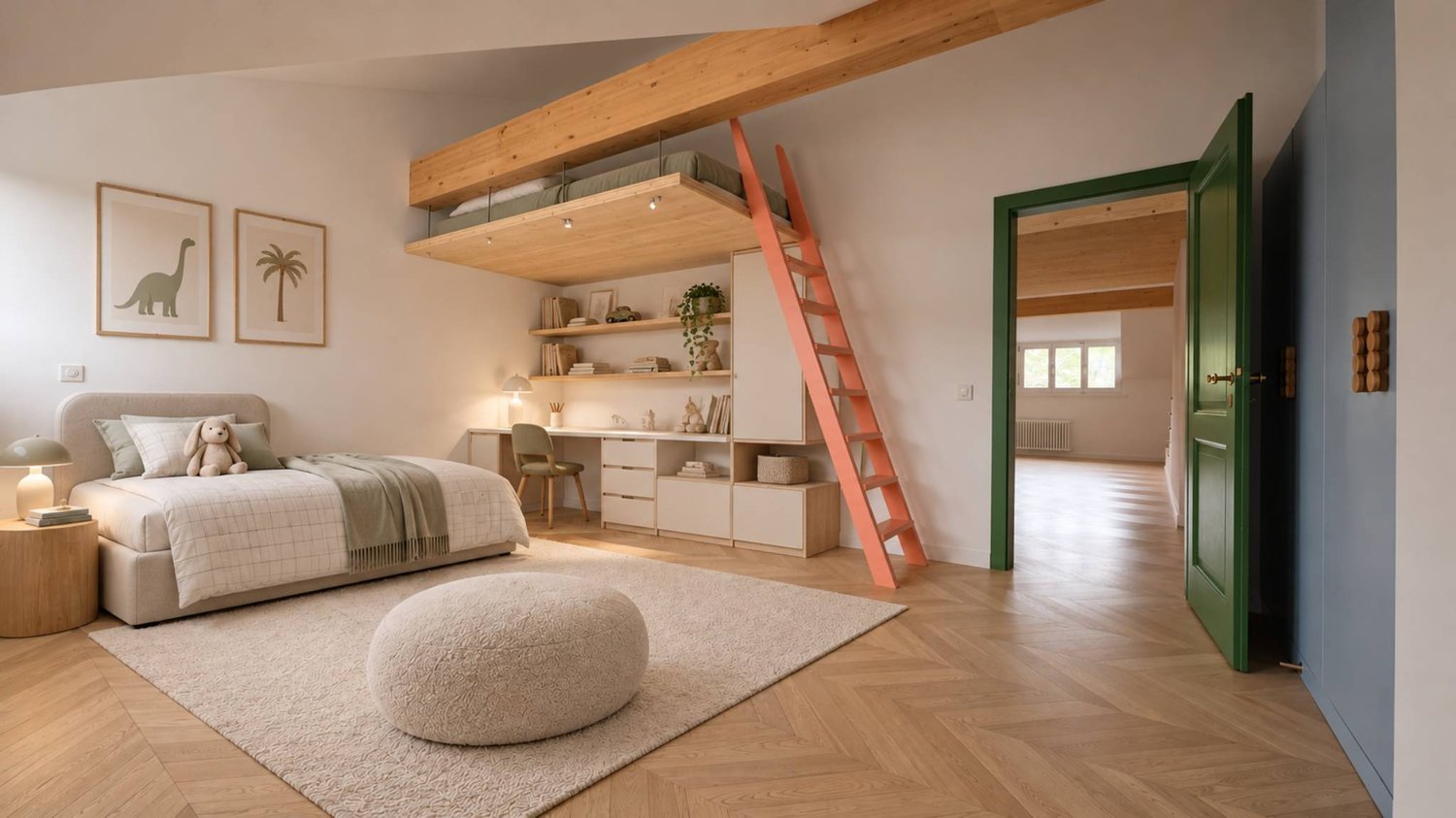 6 rooms attic flat