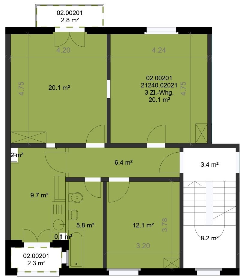 3 rooms apartment, photo 9 of 10