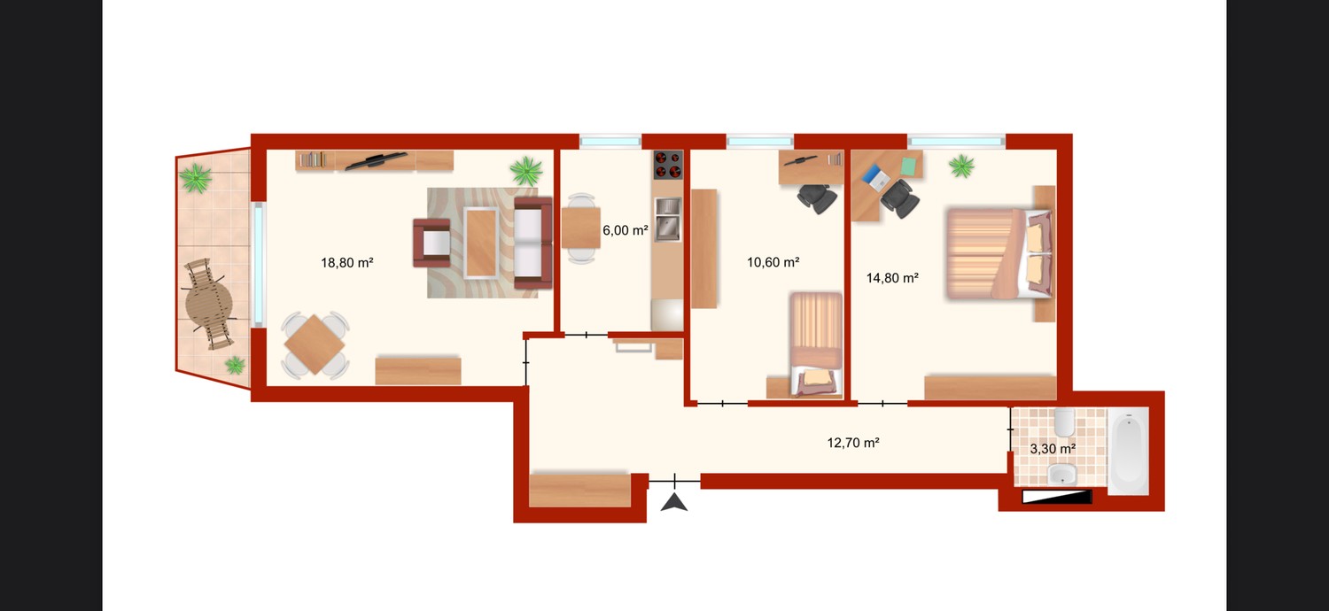 3 rooms apartment, photo 2 of 6