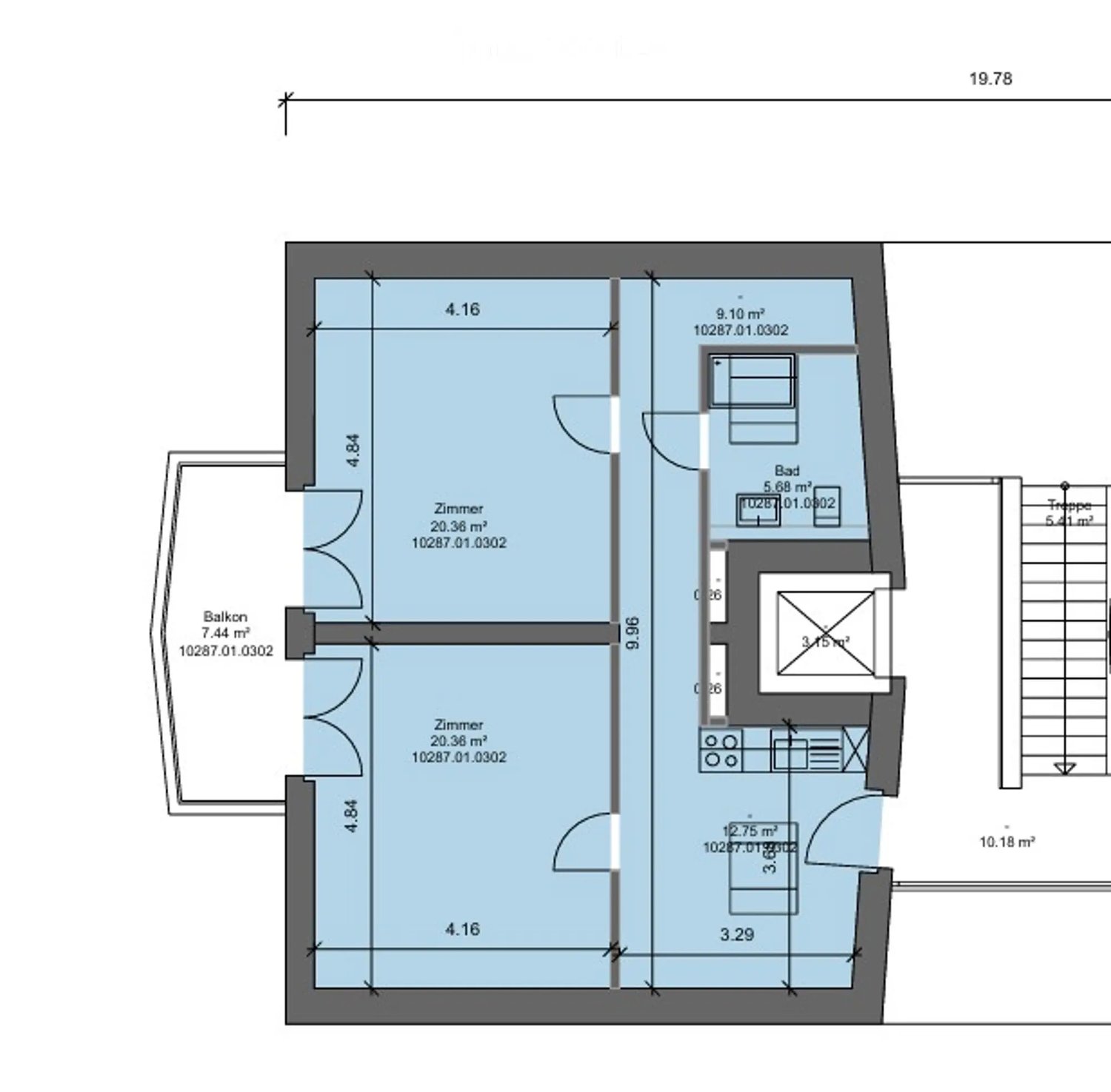 3 ½ room attic apartment