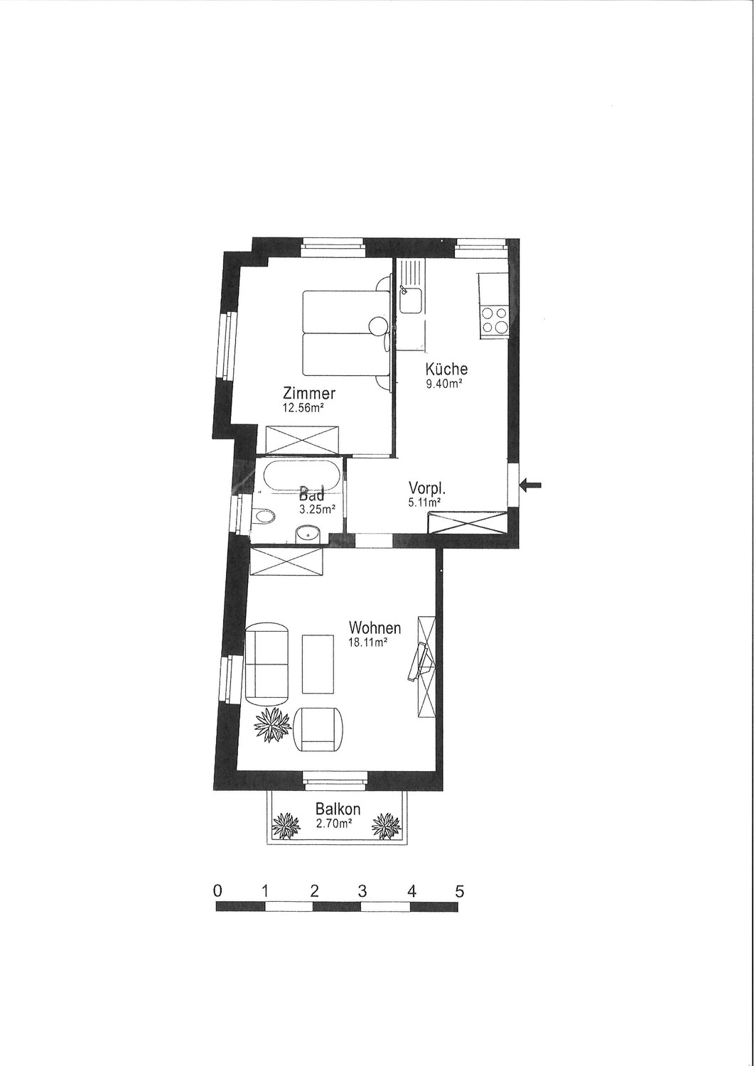 2 ½ rooms apartment