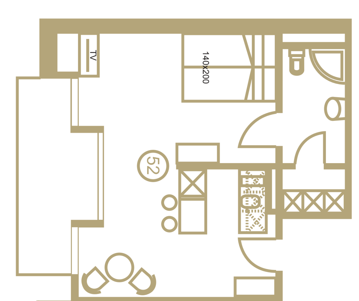 1 ½ pièces appartement meublé