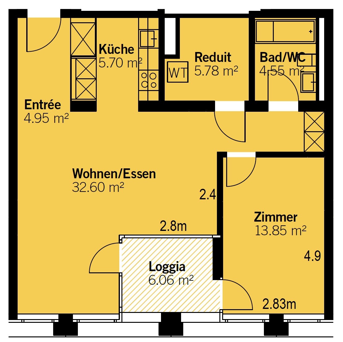 1 ½ rooms apartment