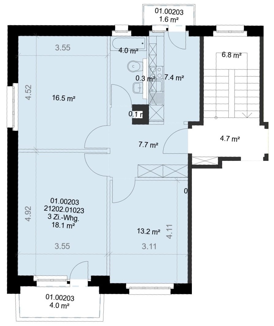 Appartement de 3 pièces