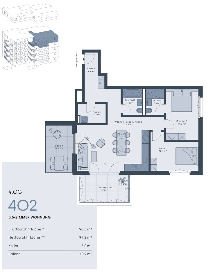 3 ½ rooms apartment