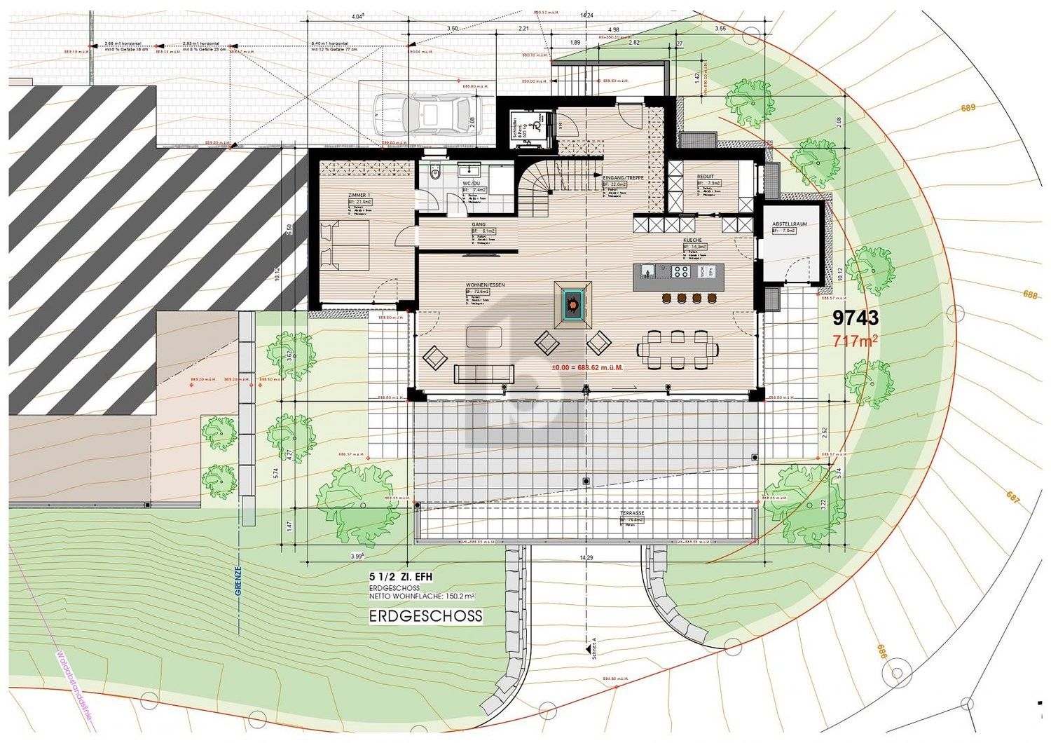 717m² building land, photo 4 of 4