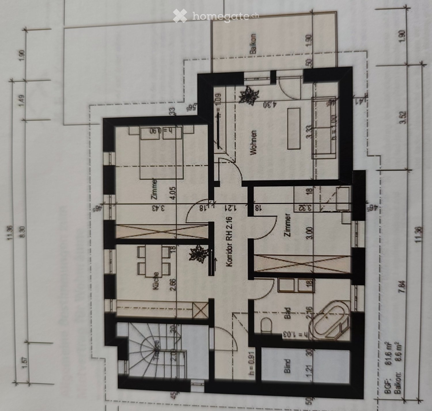 3 rooms apartment, photo 4 of 5