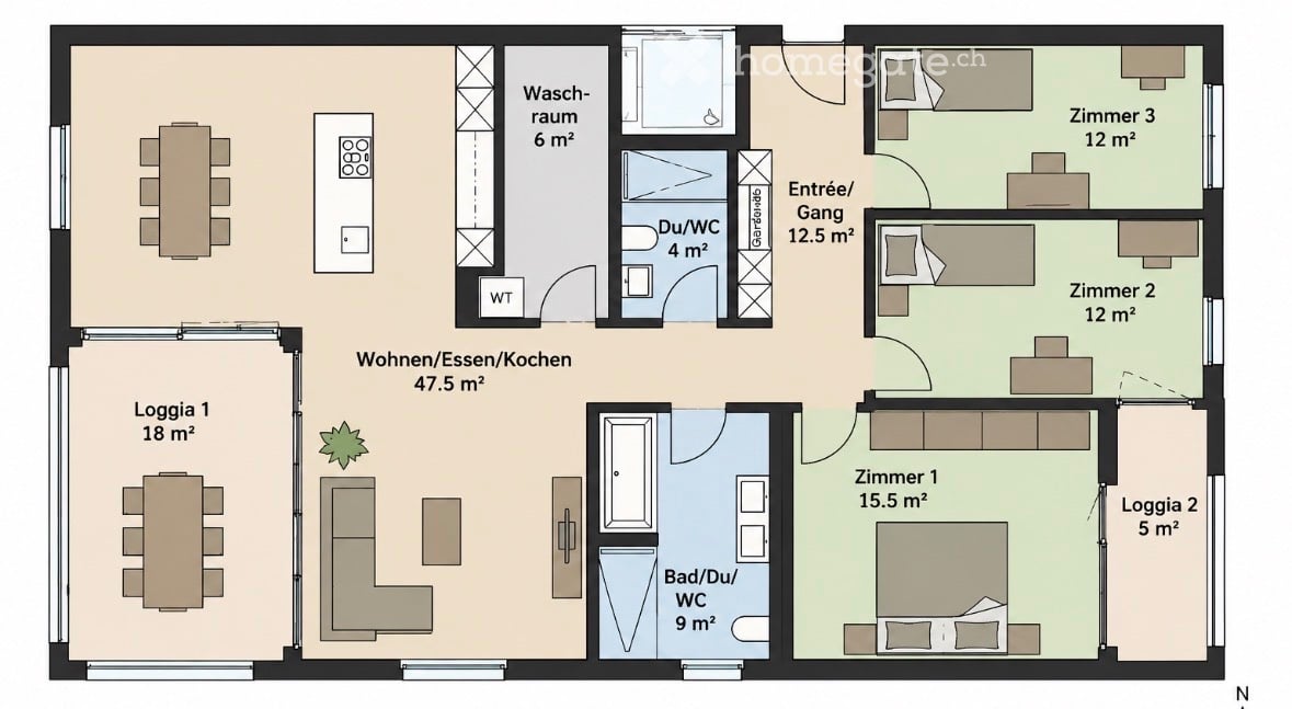4 rooms apartment, photo 2 of 5