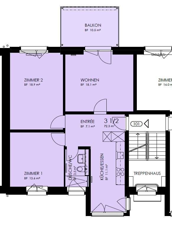 3 rooms apartment, photo 9 of 9