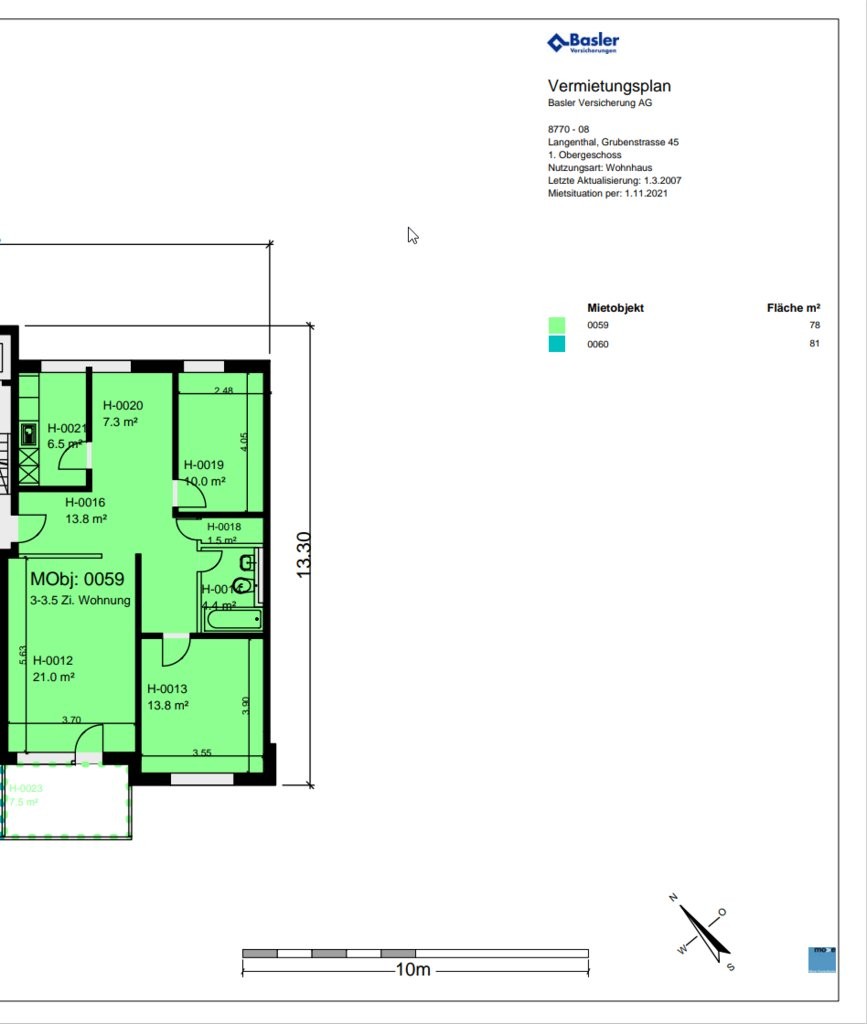 3 ½ pièces appartement
