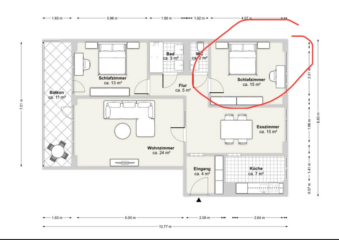 Room in a shared flat, photo 1 of 8