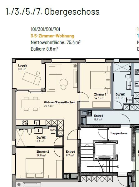 Appartement de 2 ½ pièces