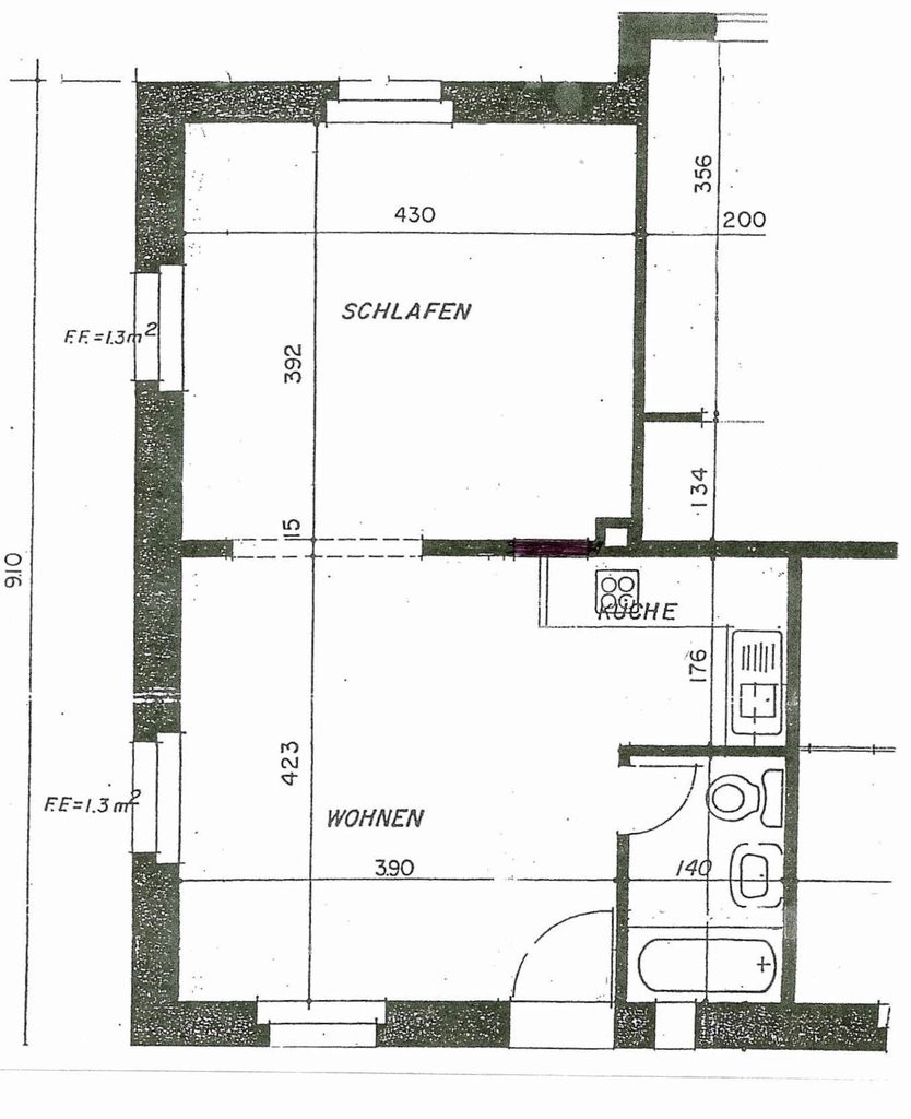 appartement de 2 pièces