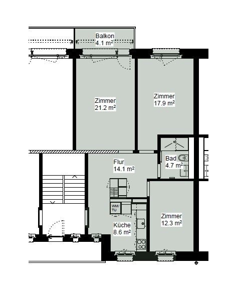 3 rooms apartment