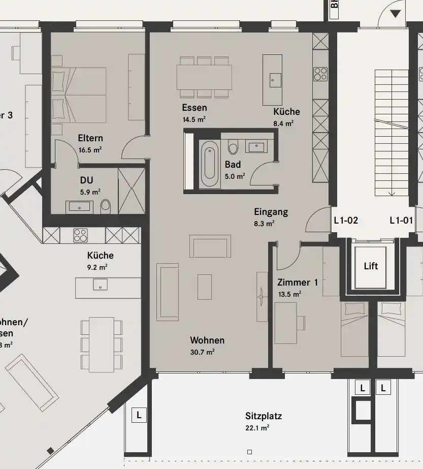 Appartamento di 3 ½ locali