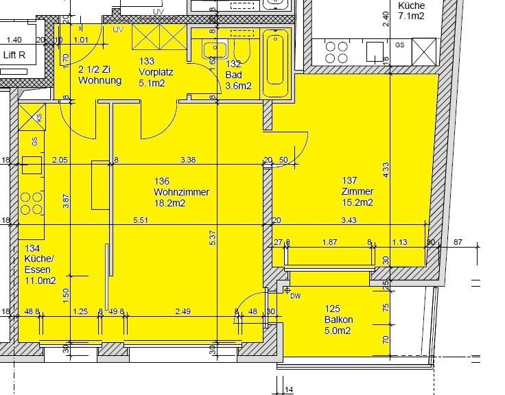 2 ½ rooms apartment