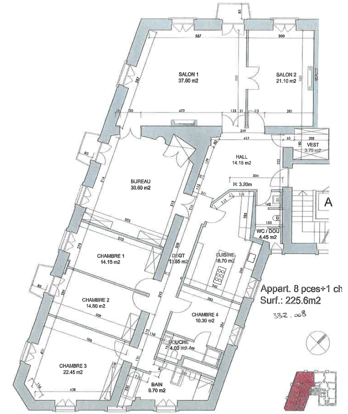 8 ½ rooms apartment