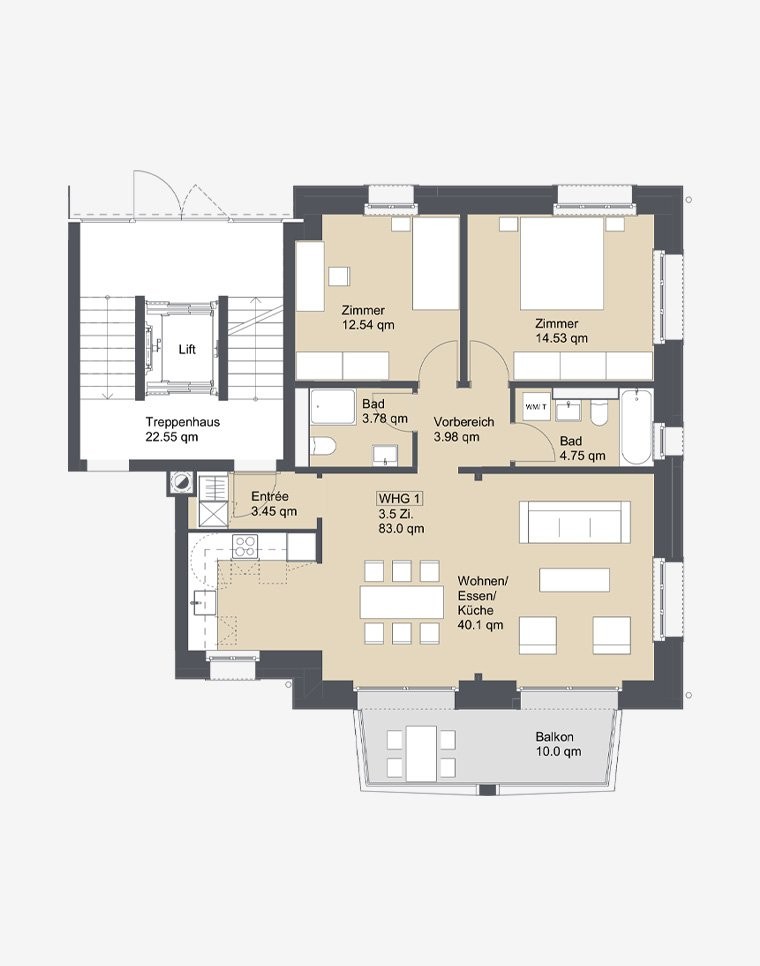 3 ½ rooms apartment, photo 2 of 5