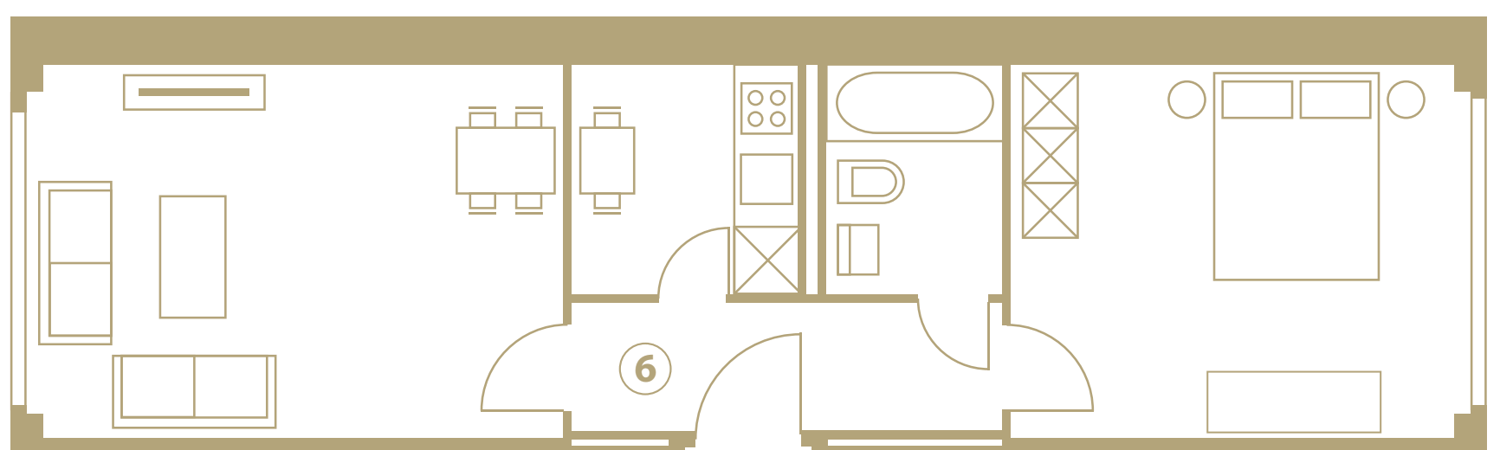 2 ½ rooms furnished flat