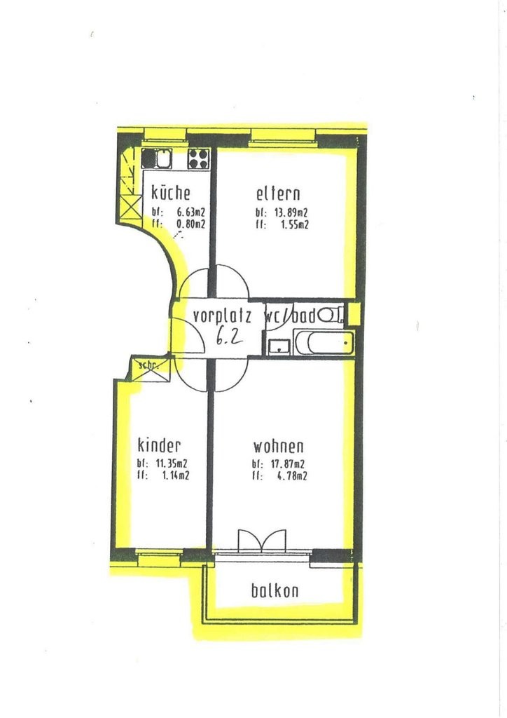 3 rooms apartment