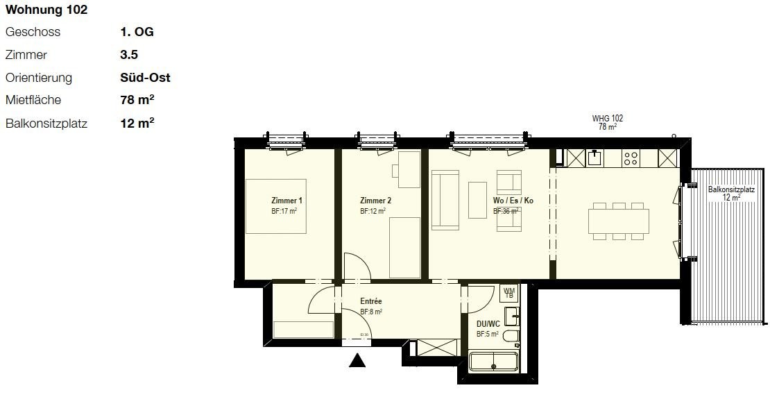 2 ½ rooms apartment