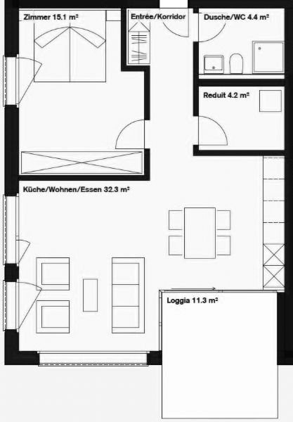 Appartement de 2 ½ pièces, photo 2 sur 8