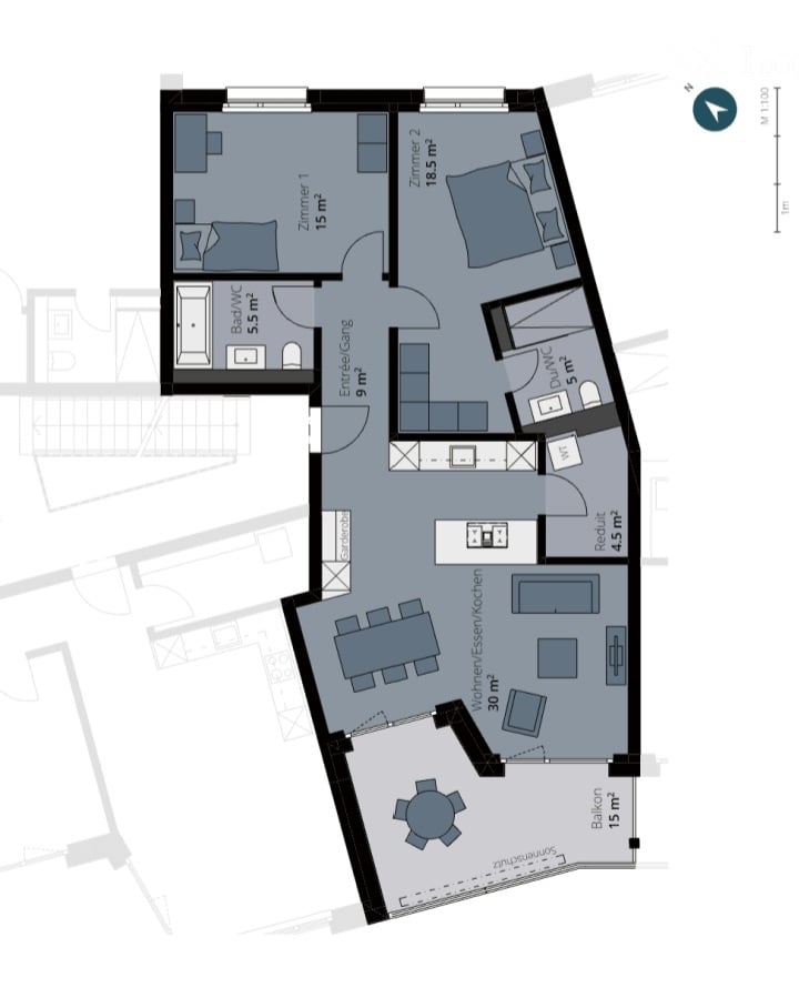 3 ½ rooms apartment