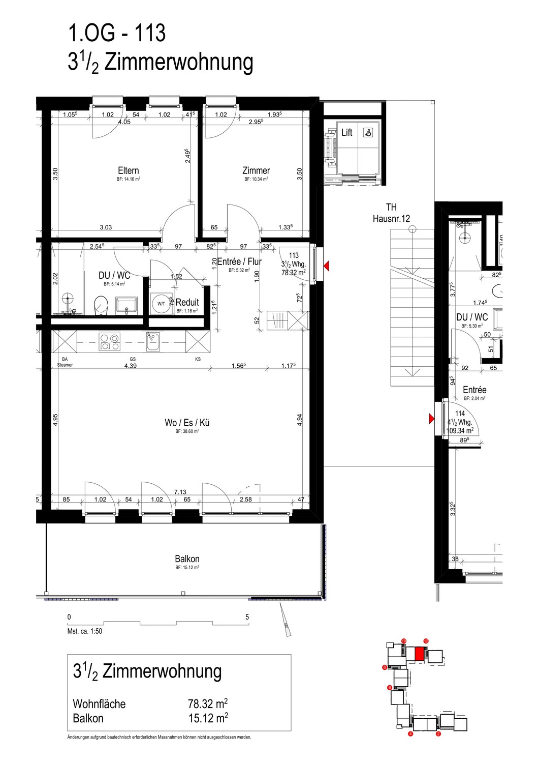 3 ½ rooms apartment