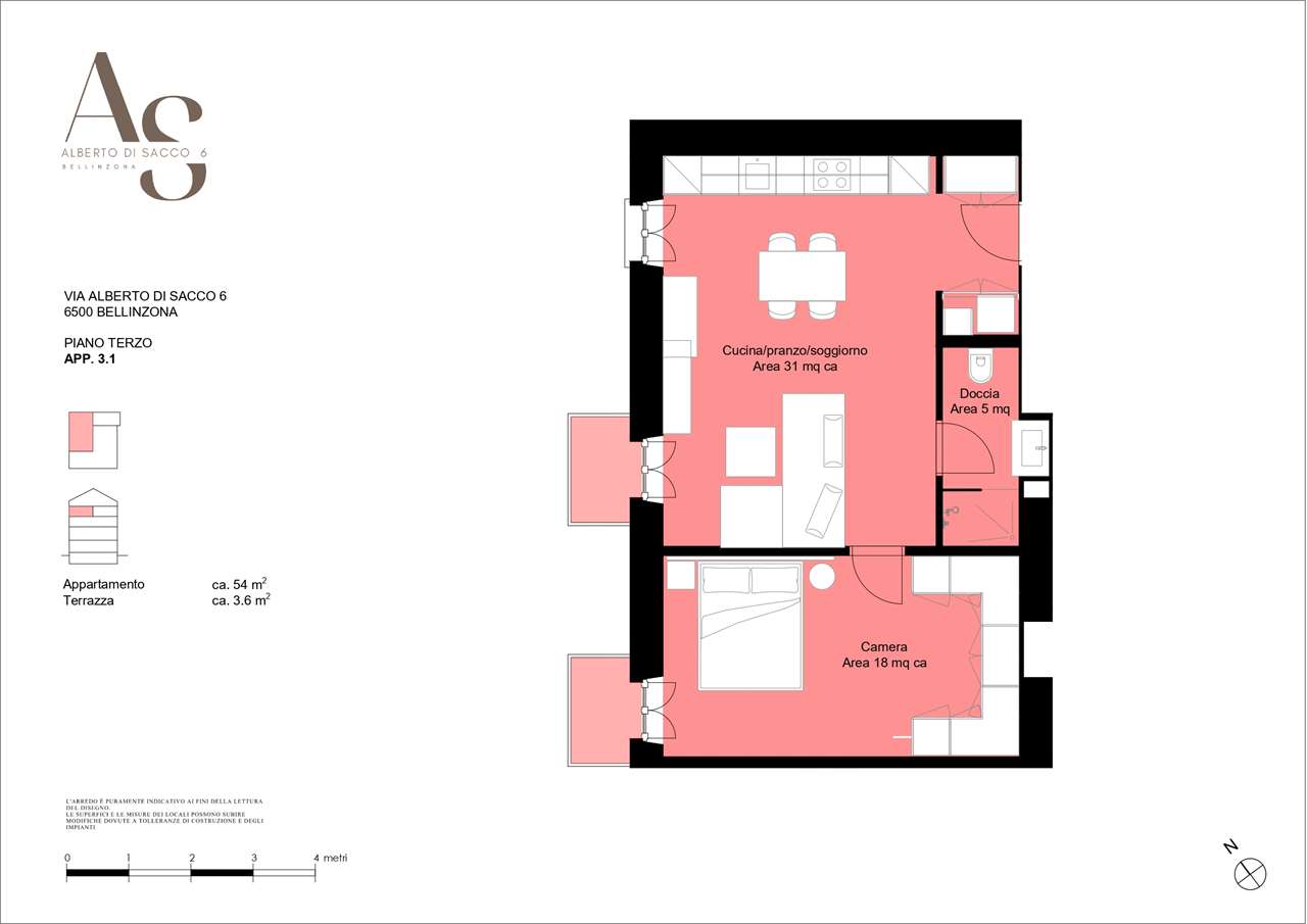 2 ½ rooms furnished flat