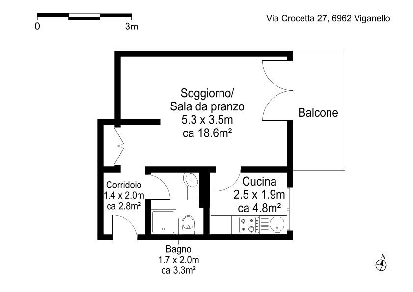 1 ½ rooms apartment, foto 7 di 9
