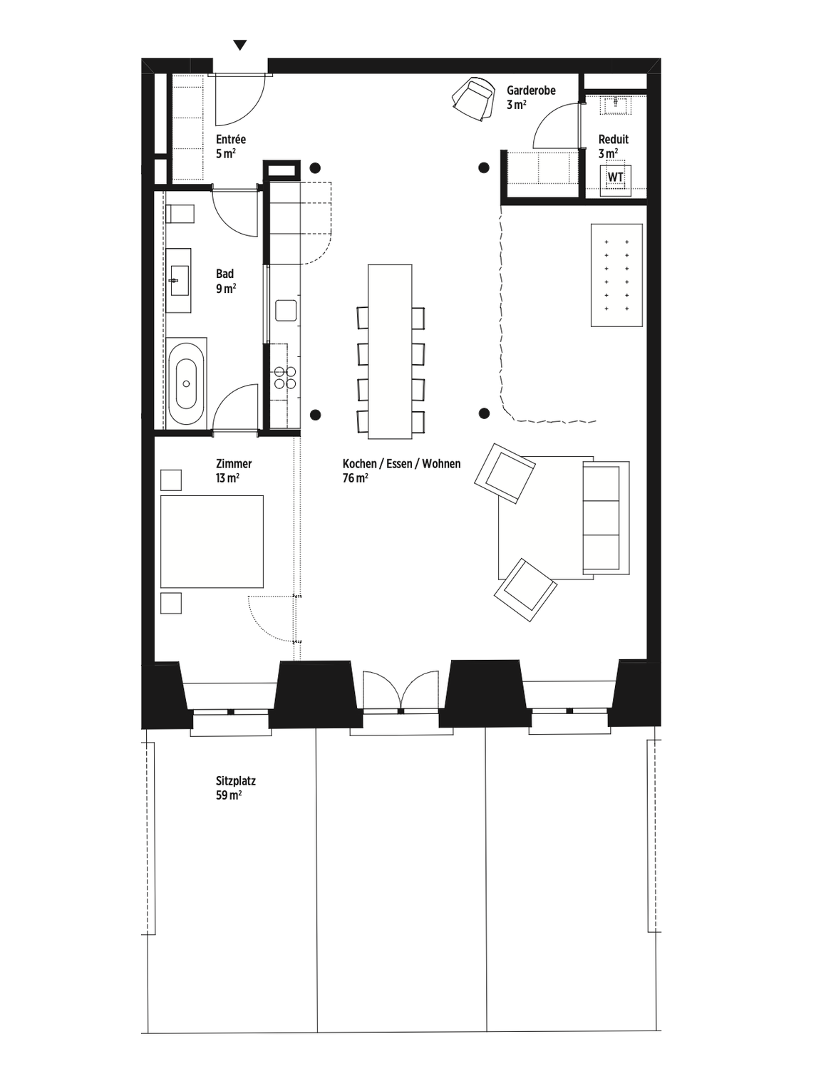 2 ½ rooms apartment